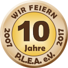 PLEA e.V. 10 Jahre plea_button_10jahre_website_vorschau